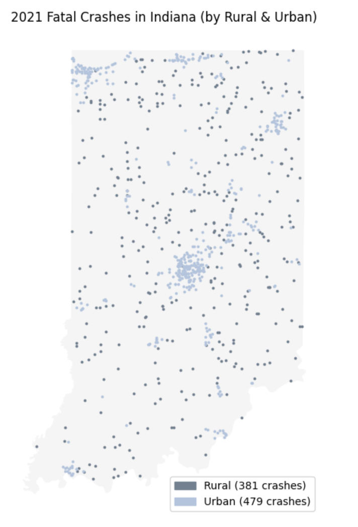 Output map of Indiana crashes (rural